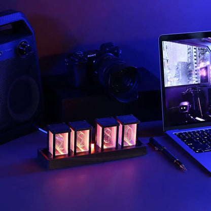 WiFi RGB Nixie Glow Tube Clock LED Digital Table Ornament