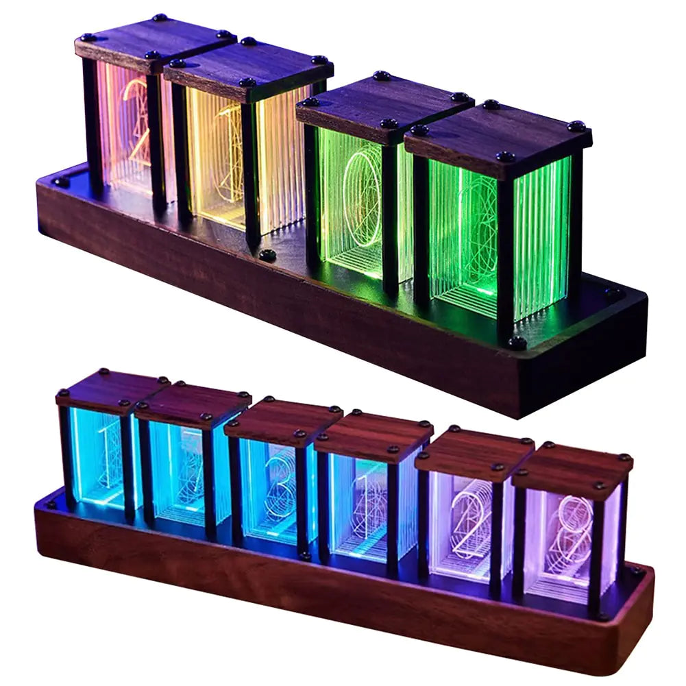 WiFi RGB Nixie Glow Tube Clock LED Digital Table Ornament